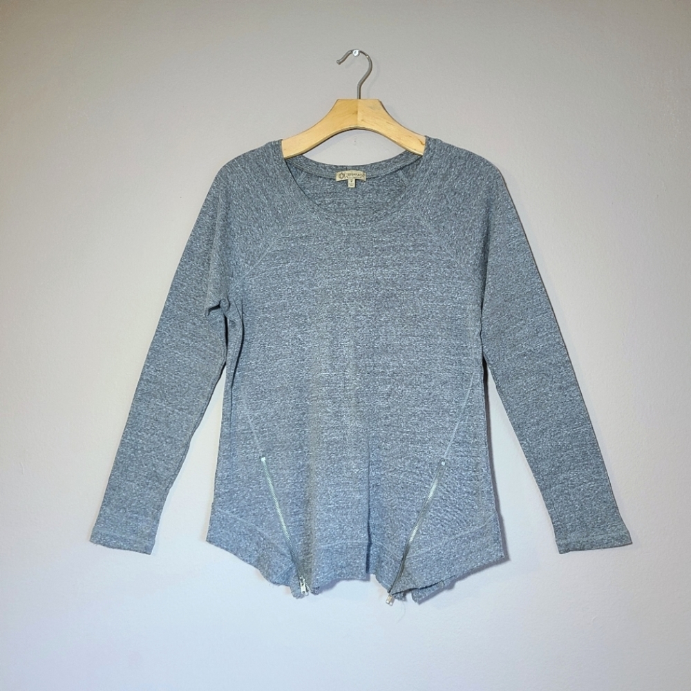 Democracy Gray Crewneck Long Sleeve Sweater